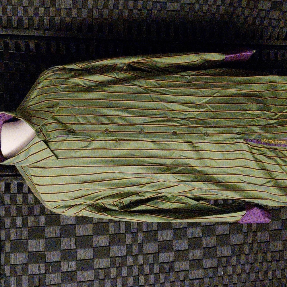Robert Graham Men's Shirt with Green and Purple Accents